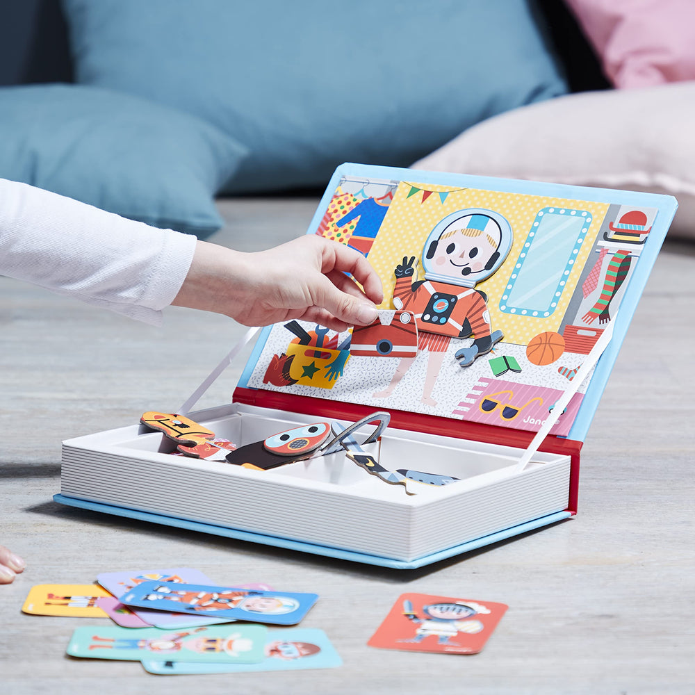 Janod MagnetiBook design cards spark creative dress-up ideas.