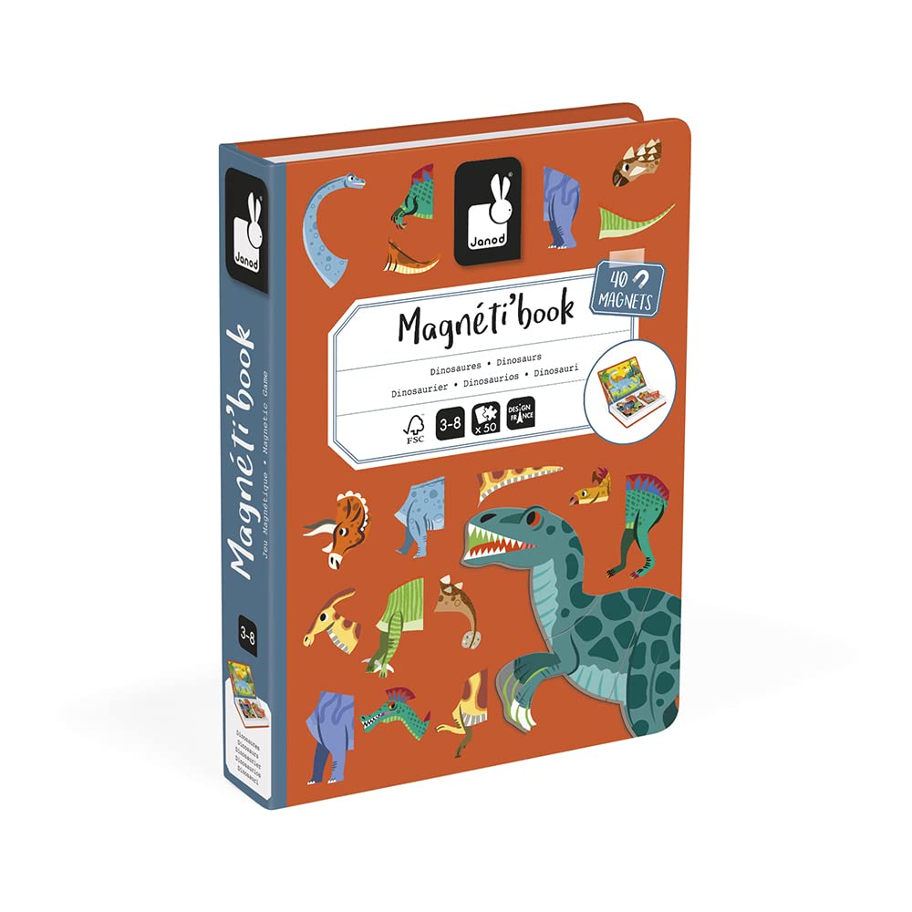 Janod Magnetibook dress-up dinosaurs encourage storytelling and concentration