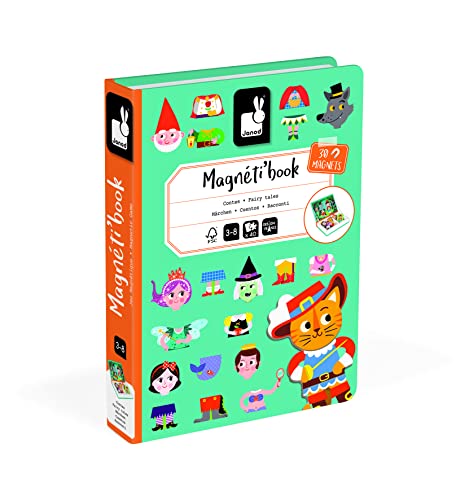 Janod Magneti'Book Fairy Tales instruction cards guide kids in placing pieces