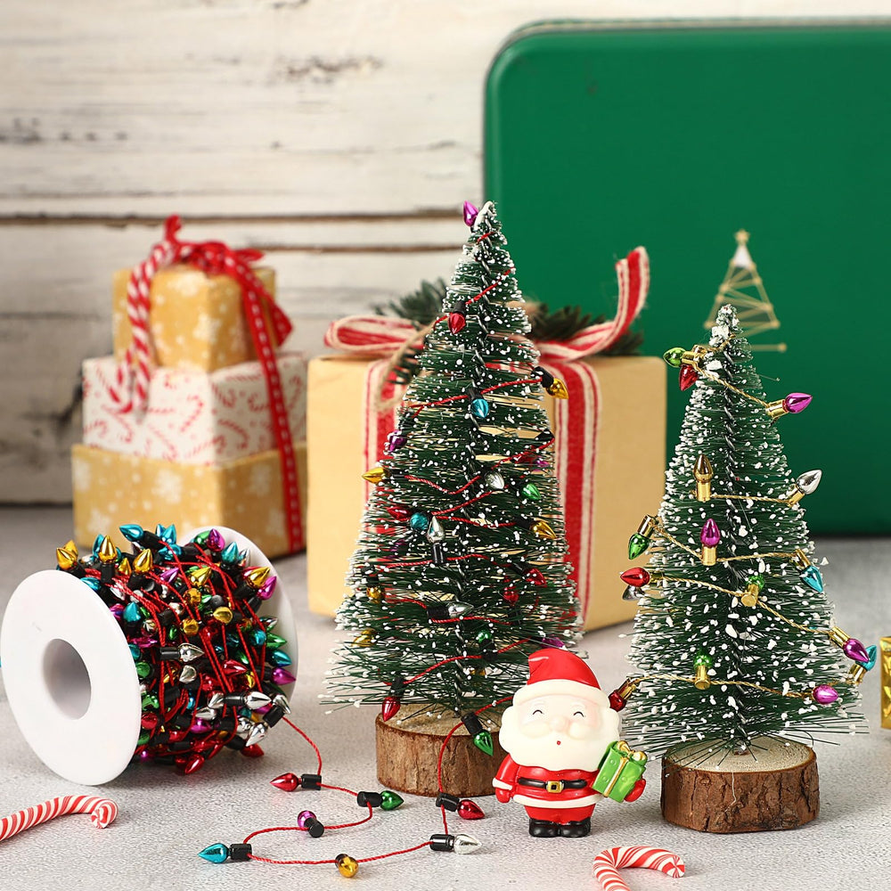 Jansun dollhouse lights in Christmas scene create festive ambiance for miniatures