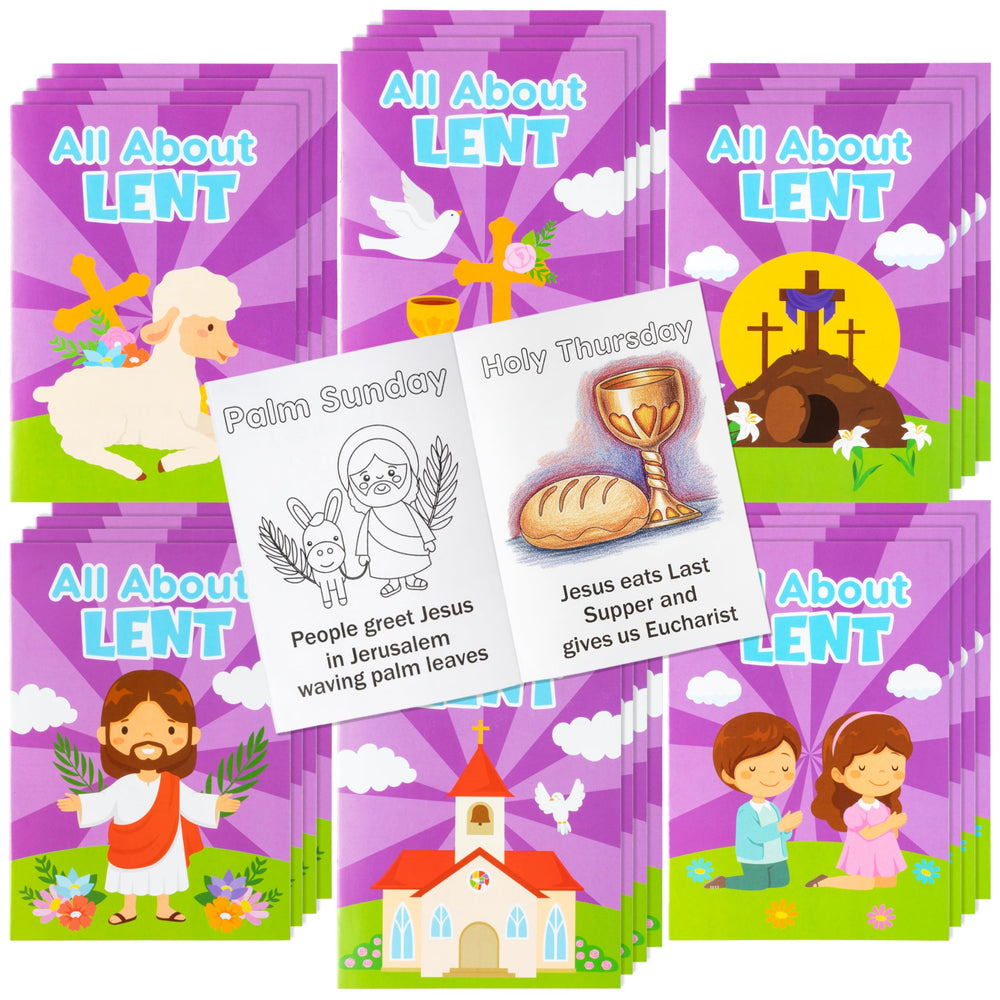 JAPBOR Easter Lent coloring book 24pcs cover set for classroom gifts and party favors.