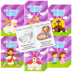 JAPBOR Easter Lent coloring book 24pcs cover set for classroom gifts and party favors.