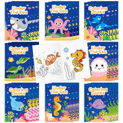 JAPBOR Ocean Animals coloring book set with 24 mini volumes for kids to explore sea life