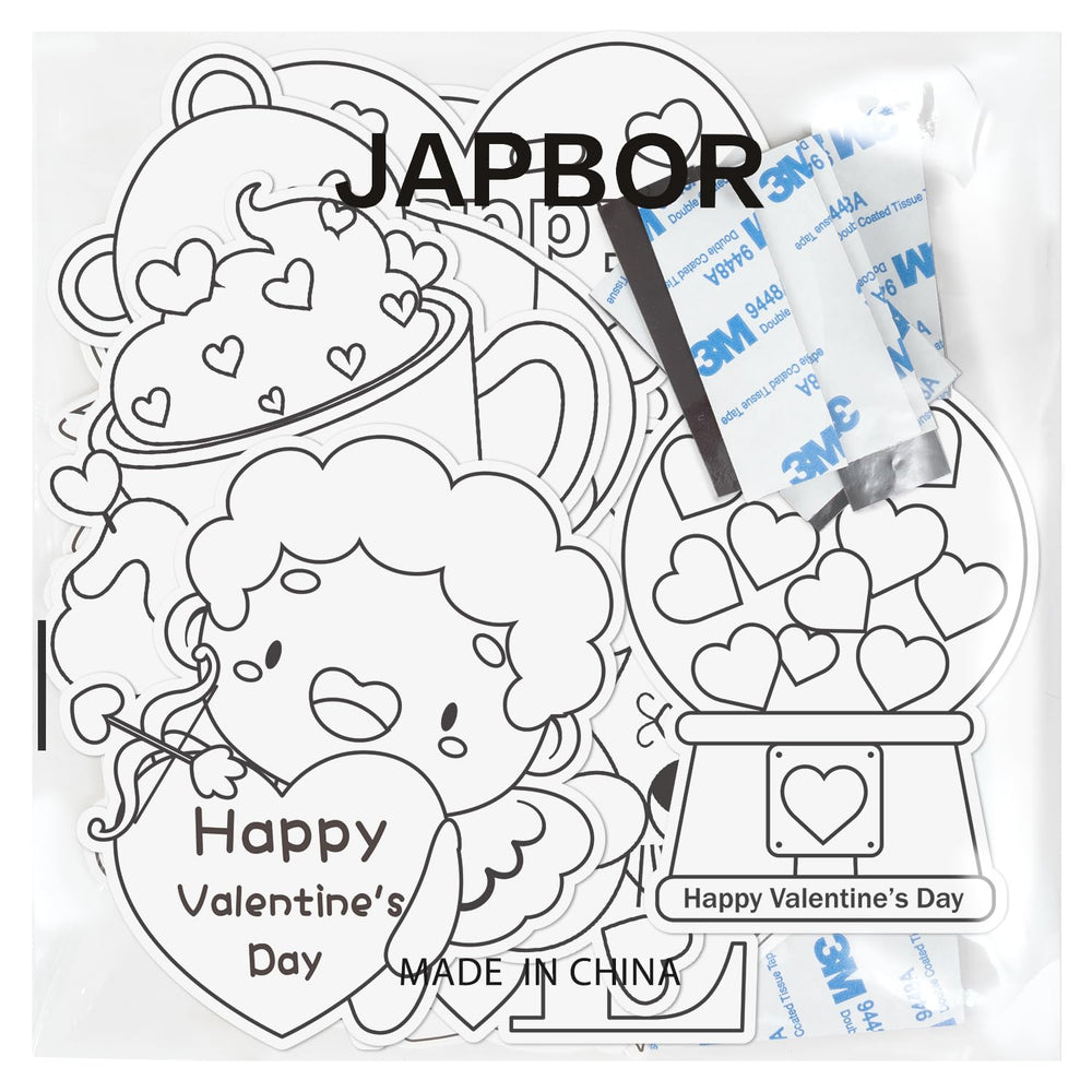 JAPBOR party favors for Valentine events and classroom activities.