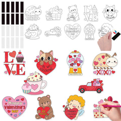 JAPBOR Valentine coloring cards for kids' crafts.