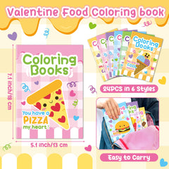 JAPBOR Valentine food theme coloring book illustration for imaginative play and learning.