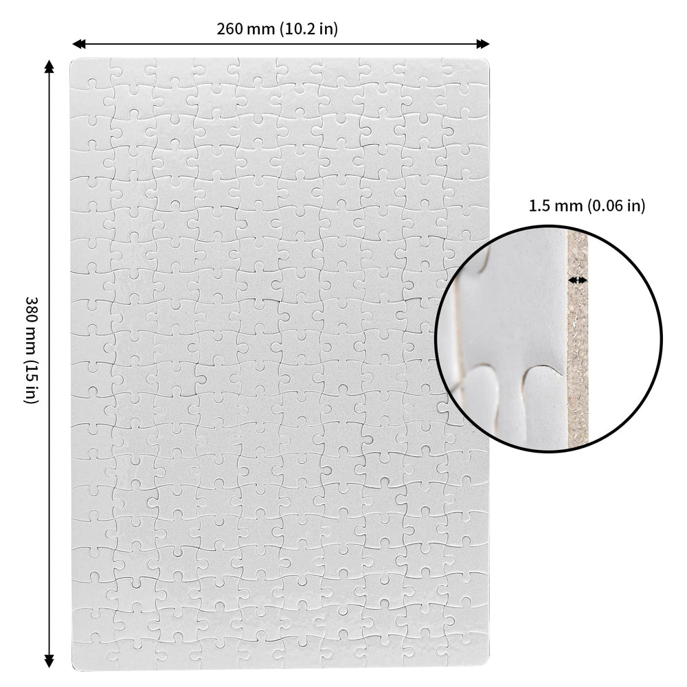 JAPCHET white jigsaw puzzle blank surface ideal for high-quality heat transfer