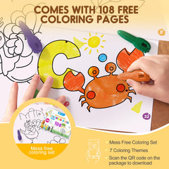 Jar Melo crayons in toddler hands highlighting easy grip and control.