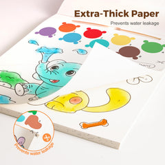 Jar Melo paint with water book animal design page supports easy coloring with no prep and mess control.