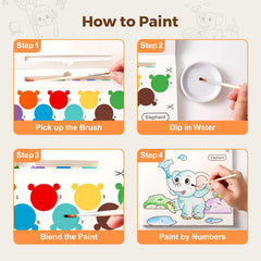 Jar Melo paint with water book perforated pages enable easy sharing with siblings and friends.