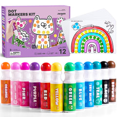 Jar Melo washable dot markers set for toddlers, mess-free coloring.
