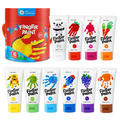 Jar Melo Washable Finger Paints; bright colors for toddler art sessions