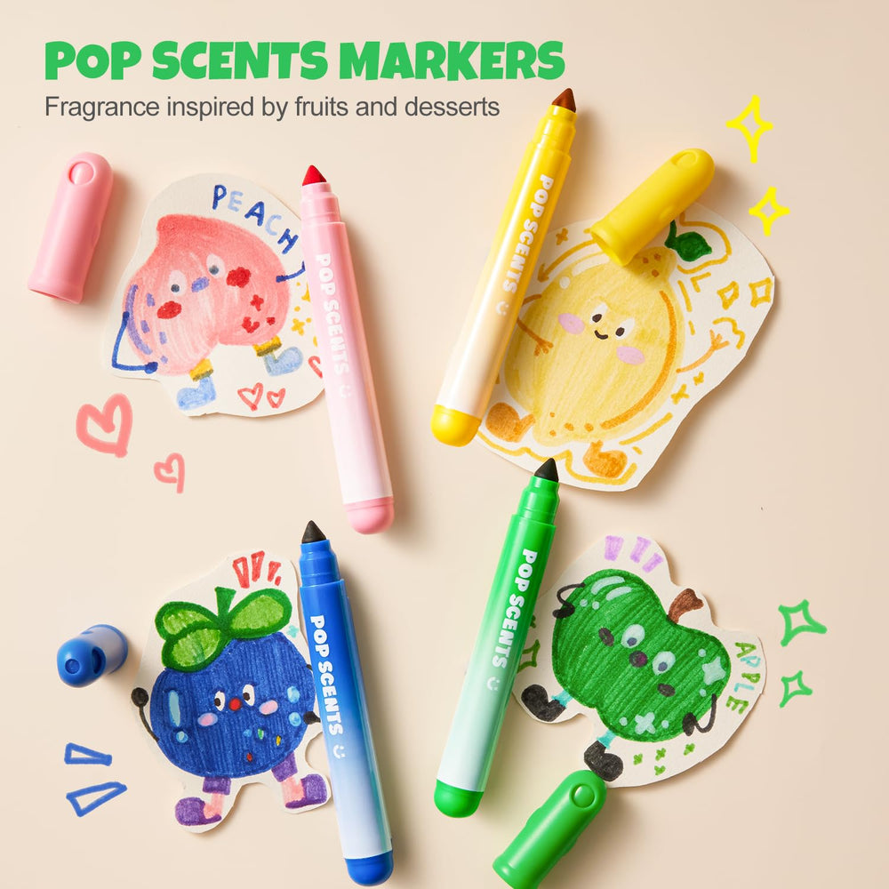 Jar Melo washable markers closeup shows vibrant colors and easy clean-up after crafts.
