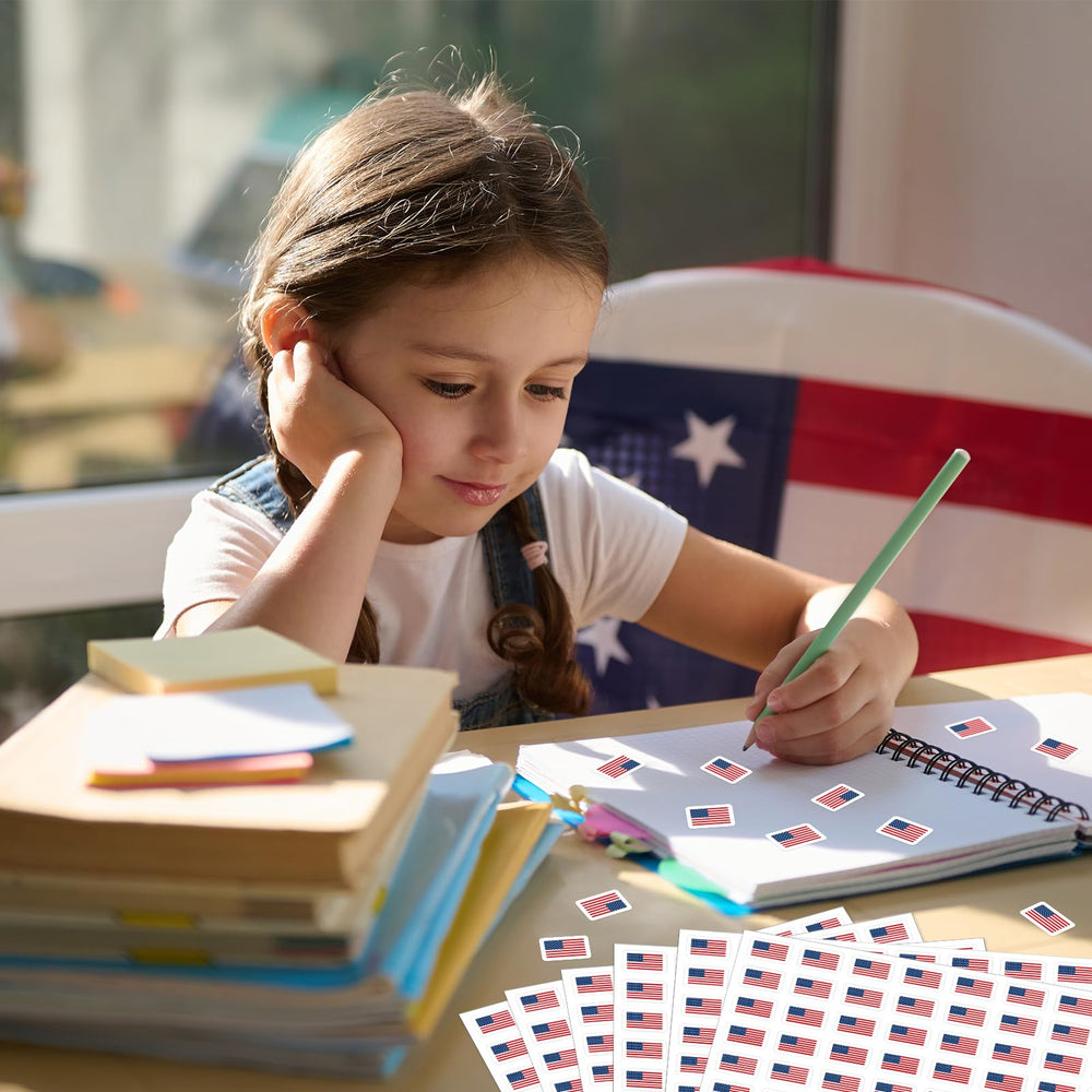 JarThenaAMCS 0.5in flag sticker adds color to envelopes