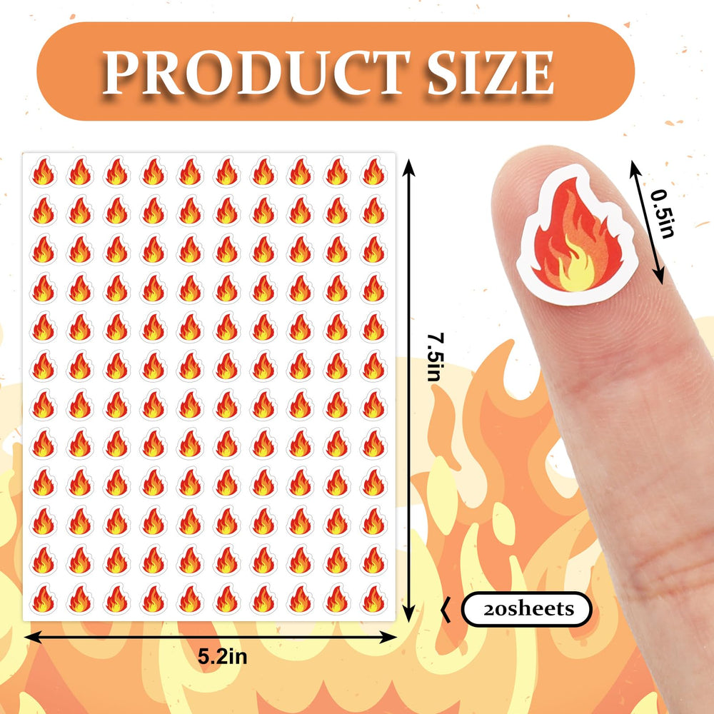JarThenaAMCS orange fire sticker 0.5in on a scrapbook page for decoration