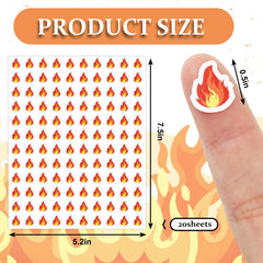 JarThenaAMCS orange fire sticker 0.5in on a scrapbook page for decoration
