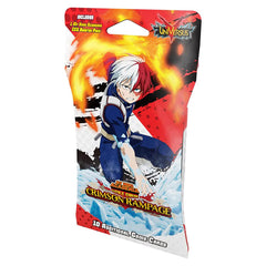Deck-building setup with Crimson Rampage packs and cards.
