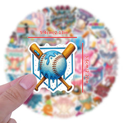 Jaskgom baseball ice cream drip stickers on laptop brighten school or club projects.