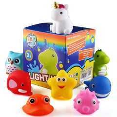 JASNKKONT bath time gifts and party favors featuring light-up animals.