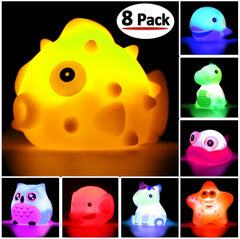 JASNKKONT waterproof bath toys with lights for tubs, pools, and sinks.