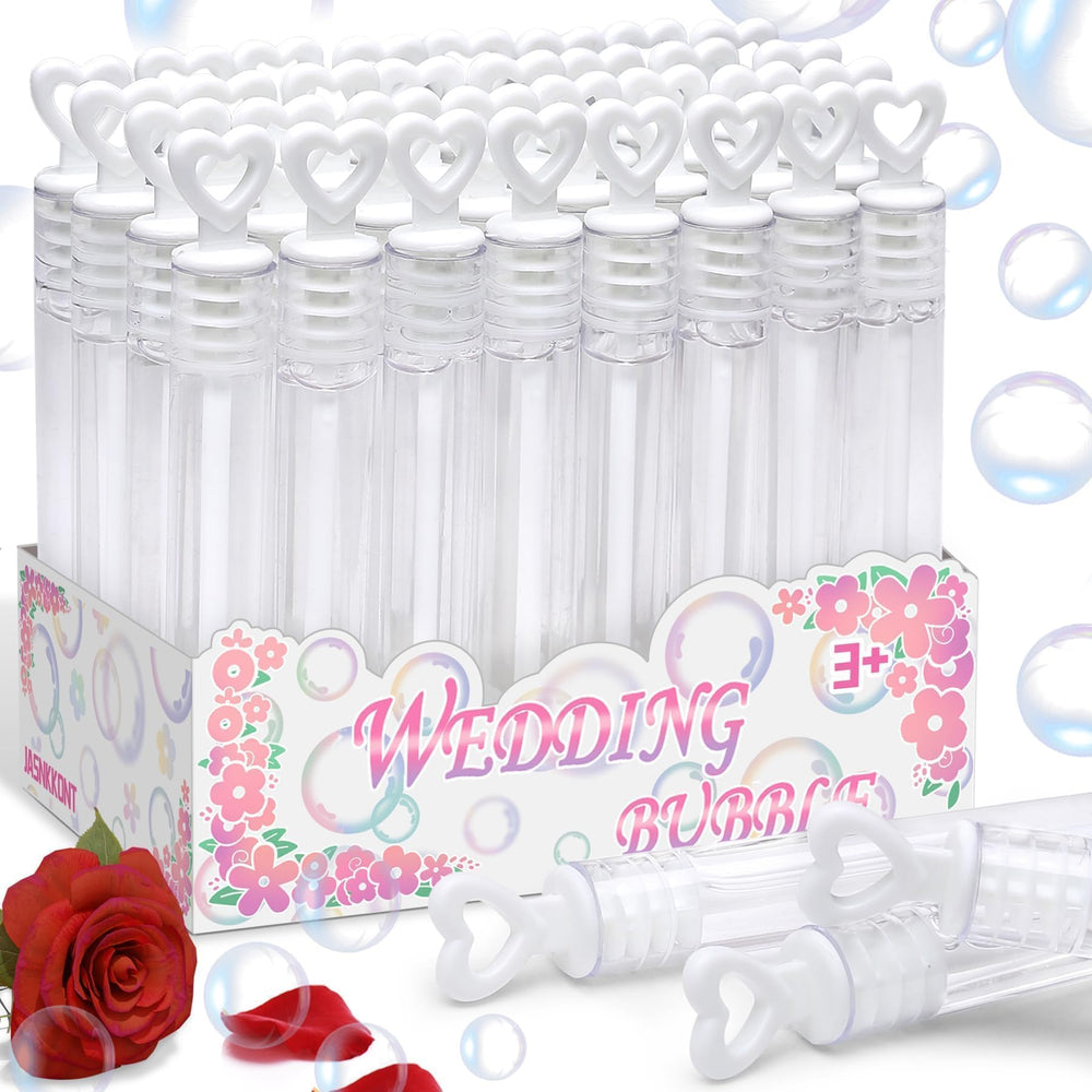 JASNKKONT wedding bubble wands with white heart top add elegant charm to ceremonies.