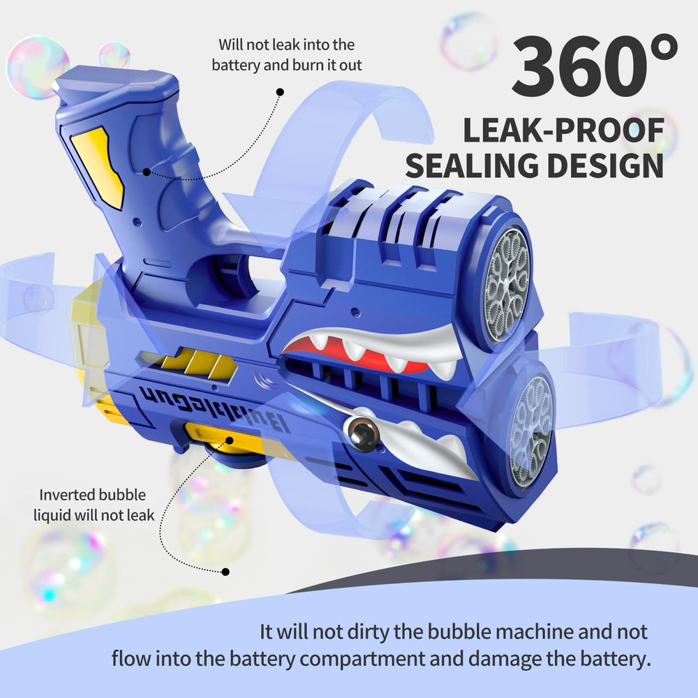 Jasny bubble guns include four refill bottles for extended bubble play