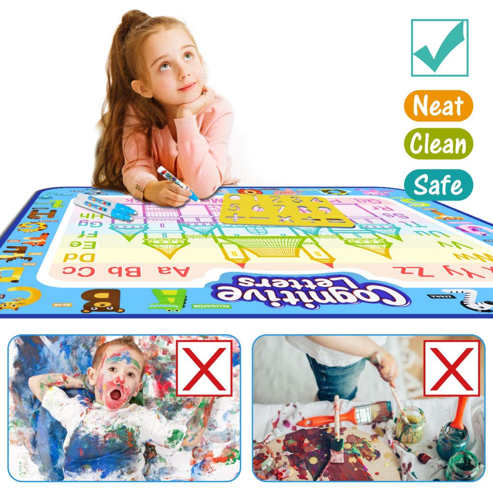 Jasonwell Aqua Water Doodle Mat drawing templates encourage guided practice.