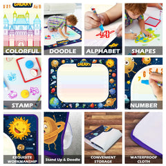 Jasonwell Aqua Water Doodle Mat Galaxy: templates and stamps spark guided art sessions