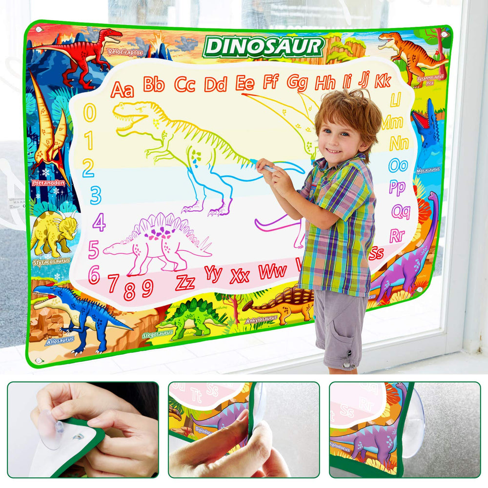 Jasonwell Aqua Water Doodle Mat includes seven pens for mess-free drawing
