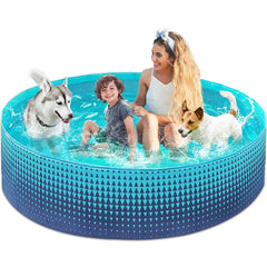 Jasonwell foldable dog pool front view shows easy setup for backyard fun