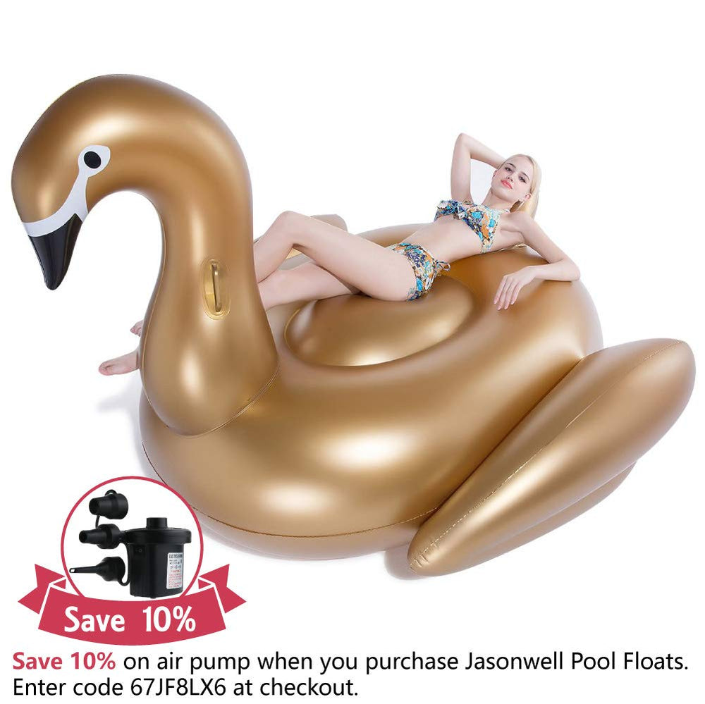 Ideal setup for beach party scenes with the golden Swan float.