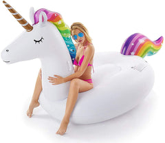 Jasonwell unicorn float at a beach party scene adds color and fun