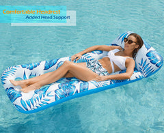 Jasonwell headrest pool lounger provides comfortable support while resting on water