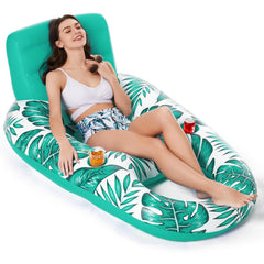 Jasonwell inflatable pool float adult with backrest for comfortable lounging in sun