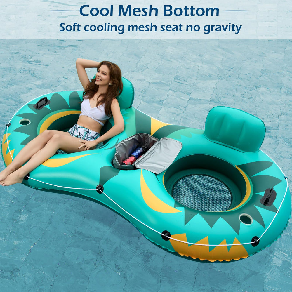 Jasonwell river raft with built-in cup holders for easy, hands-free sipping.