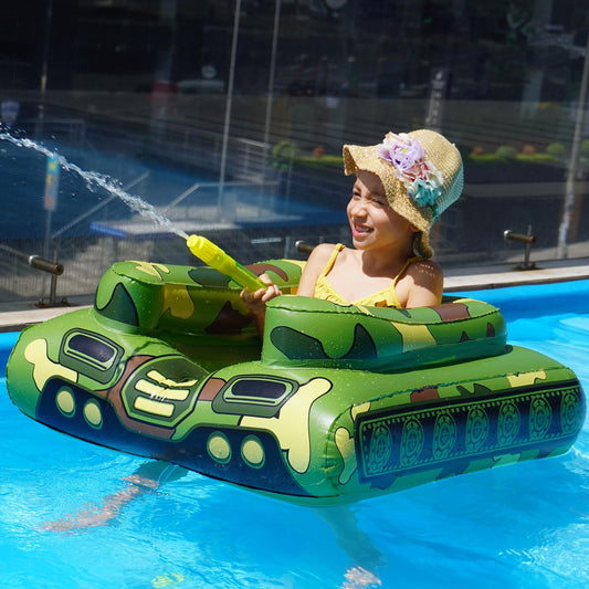Jasonwell inflatable tank pool float with water cannon for family water battles
