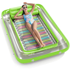 Jasonwell inflatable tanning pool lounger front view for sunbathing comfort