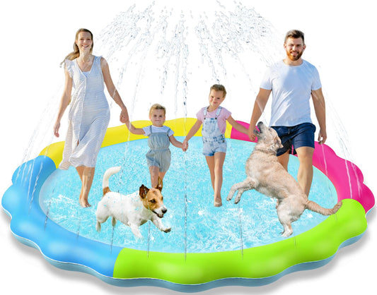 Jasonwell Kids Splash Pad front view showing a non-slip surface for safe water play