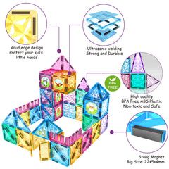 Jasonwell magnetic tiles diamond surface invites tactile creativity for building.