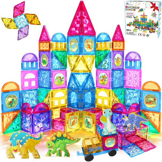 Jasonwell magnetic tiles dinosaur figures for imaginative play.