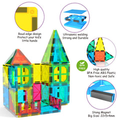 Jasonwell magnetic tiles pattern-creation demonstrates versatile shapes for budding architects.