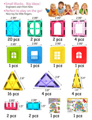 Jasonwell magnetic tiles safe ABS material highlights durable child-friendly plastic with rounded edges.