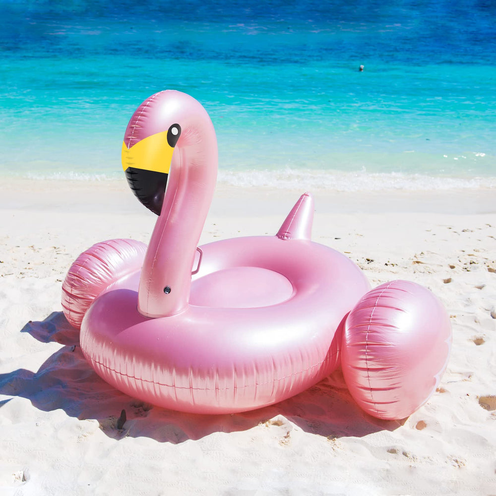 Jasonwell matte finish flamingo float adds stylish pool seating.