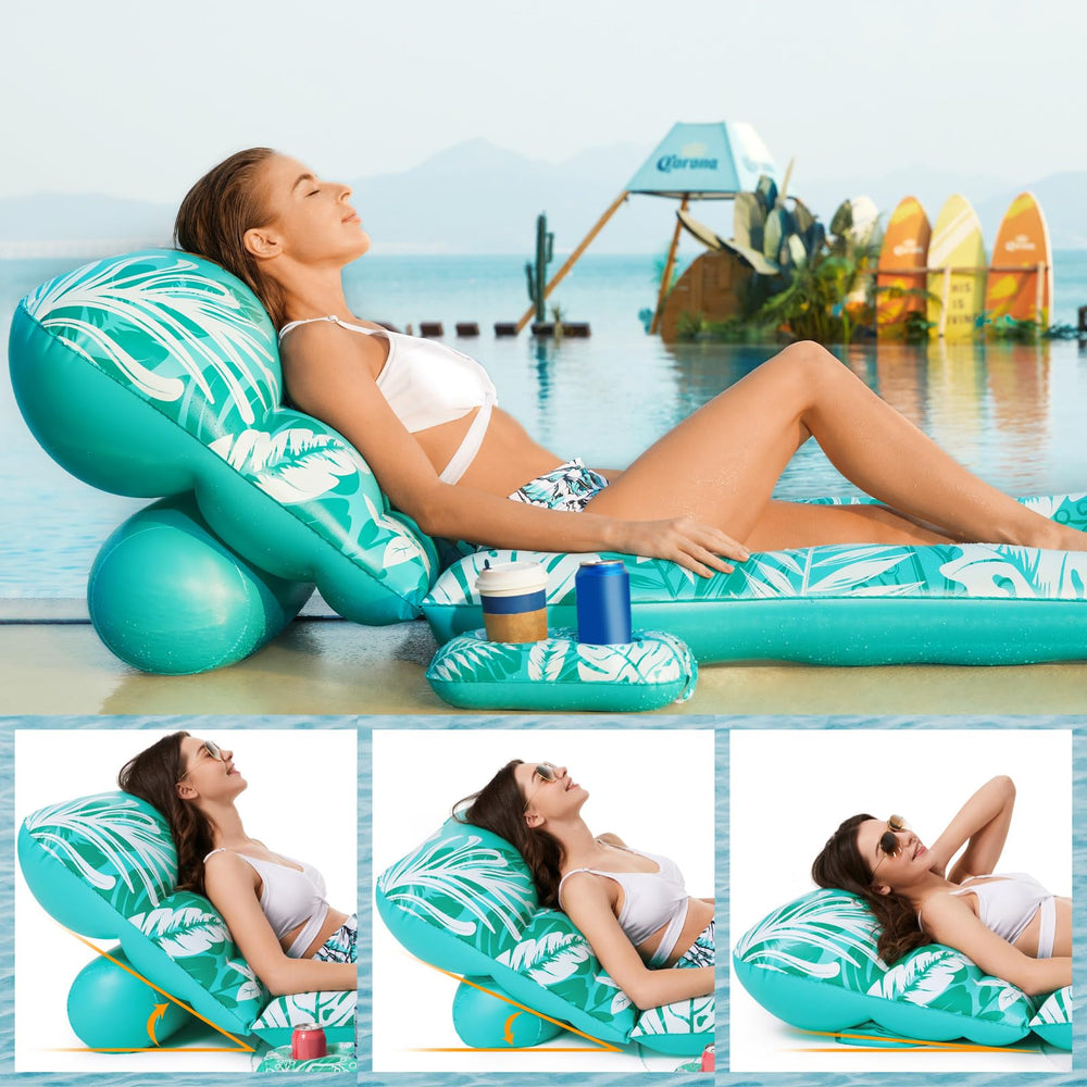 Jasonwell pool float with built-in cup holders for beverages on the water