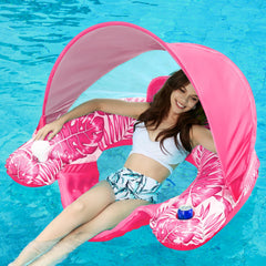 Jasonwell pool float with canopy provides shaded, comfortable lounging in sunny pools.