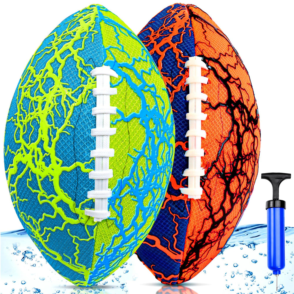 Jasonwell two-pack pool footballs with a strong grip for water play