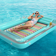 Jasonwell premium vinyl raft-grade float offers durable, easy-to-clean lounging.
