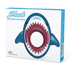 Jasonwell giant shark float elevates water lounging for kids and adults.