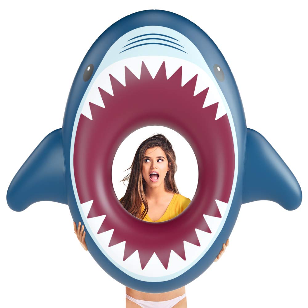 Jasonwell shark pool float for pool, lake, and beach adventures.