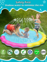Jasonwell Splash Pad fountain spray feature cools kids on hot days.